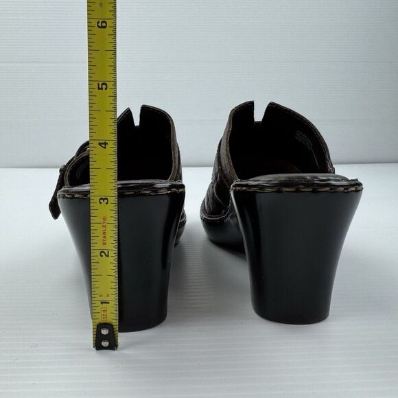 b.o.c Born Concept Brown Leather Clogs Mules Heels Buckle Slip-On Size 9 / 40.5 - Picture 11 of 16